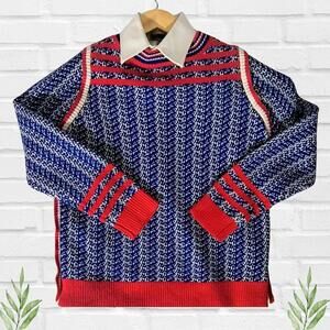 Vintage Lucca Couture Women's Blue Knit Sweater Size M